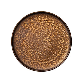 plate flat NIVO METALLIC stoneware Ø 220 mm brown | gold product photo