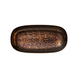 platter deep NIVO METALLIC stoneware brown | gold 300 mm x 150 mm product photo