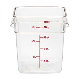storage container CAMSQUARE polycarbonate clear transparent 17.2 ltr graduated scale  L 310 mm  B 256 mm  H 320 mm product photo