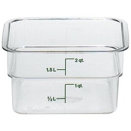 storage container CAMSQUARE polycarbonate clear transparent 1.9 ltr graduated scale  L 185 mm  B 185 mm  H 100 mm product photo