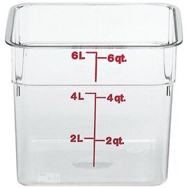 storage container CAMSQUARE polycarbonate clear transparent 5.7 ltr graduated scale  L 215 mm  B 215 mm  H 185 mm product photo