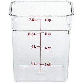 storage container CAMSQUARE polycarbonate clear transparent 7.6 ltr graduated scale  L 215 mm  B 215 mm  H 230 mm product photo