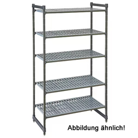 basic unit CAMSHELVING | 4 plastic steel grid shelf (shelves) W 600 mm L 880 mm H 1800 mm product photo