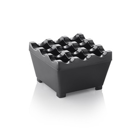 wind ashtray black chromed  L 75 mm x 75 mm H 45 mm product photo