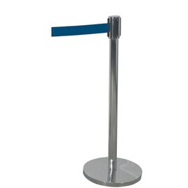 barrier post HIGHFLEX stainless steel webbing colour blue  Ø 0.35 m  L 2 m  H 0.95 m | webbing product photo