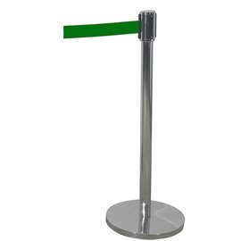 barrier post HIGHFLEX stainless steel webbing colour green  Ø 0.35 m  L 2 m  H 0.95 m | webbing product photo