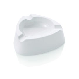 ashtray plastic white triangular  H 40 mm product photo