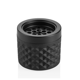 wind ashtray glass black with relief Ø 95 mm H 80 mm product photo