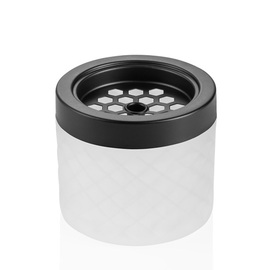 wind ashtray glass white with relief Ø 95 mm H 80 mm product photo