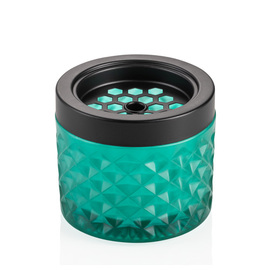 wind ashtray glass turquoise with relief Ø 95 mm H 80 mm product photo