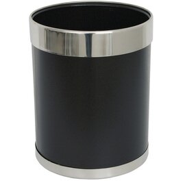 wastepaper basket steel black Ø 220 mm  H 280 mm product photo