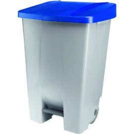 pedal bin plastic 120 ltr blue grey product photo