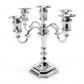 CLEARANCE | Candle holder, silver-plated, high-gloss polished, 5-flames, H 26 cm product photo