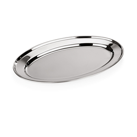roast meat plate stainless steel bordered rim oval  L 400 mm  x 260 mm product photo