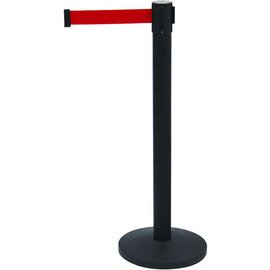 barrier post LARGEFLEX stainless steel black  | webbing colour red  Ø 0.36 m  L 4.5 m  H 0.95 m product photo