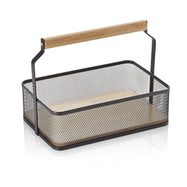 table basket black with carrying handle | 235 mm x 156 mm H 185 mm product photo