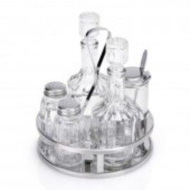 cruet • vinegar|oil|salt|pepper|mustard glass stainless steel H 170 mm product photo