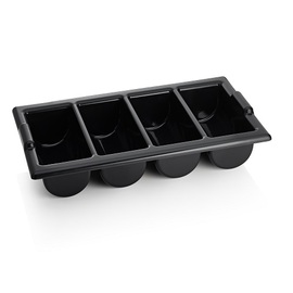 cutlery tray GN 1/1 | black | 4 compartments L 530 mm x 325 mm H 100 mm product photo