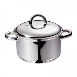 meat pot 2 x 1.8 ltr stainless steel with lid  Ø 160 mm  H 75 mm  | stainless steel cold handles product photo
