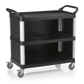 serving trolley black 3 closed sides | 3 shelves L 1035 mm B 505 mm H 955 mm product photo