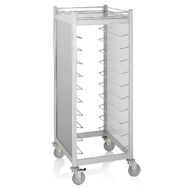 tray trolley white silver with sidewalls  | 530 x 325 mm  H 1680 mm product photo