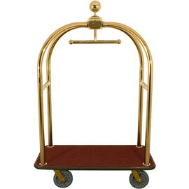 luggage trolley stainless steel red golden coloured | rounded shape | wheel Ø 200 mm H 1900 mm product photo