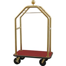 luggage trolley stainless steel red golden coloured | wheel Ø 200 mm  H 1900 mm product photo