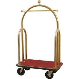 luggage trolley stainless steel golden coloured bordaux | wheel Ø 200 mm  H 1900 mm | rounded shape product photo