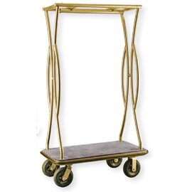luggage trolley stainless steel grey golden coloured | wheel Ø 200 mm  H 1800 mm product photo