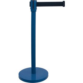 barrier post ECOFLEX stainless steel blue  | webbing colour black  Ø 0.35 m  L 2 m  H 0.9 m product photo