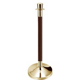 barrier post stainless steel wood golden coloured|wood decor  Ø 0.32 m  H 0.95 m | cylindrical pole head product photo