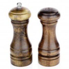 CLEARANCE | salt shaker wood brown • grinder made of ceramics  H 130 mm product photo