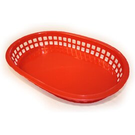 table basket plastic red oval 270 mm  x 180 mm  H 40 mm product photo