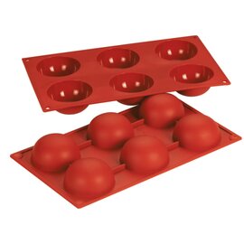 baking mould  • half-sphere | 6-cavity | mould size Ø 70 x 35 mm  L 300 mm  B 175 mm product photo