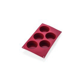 baking mould  • round | 5-cavity | mould size Ø 81 x 32 mm  L 300 mm  B 175 mm product photo