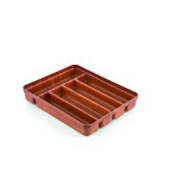 cutlery tray POLYSTYROL WOOD brown 5 compartments  L 250 mm  H 50 mm product photo
