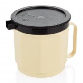 little thermal jug plastic polypropylene with lid double-walled beige brown 300 ml H 105 mm product photo
