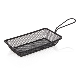 serving frying basket stainless steel | 220 mm x 125 mm H 40 mm | black product photo