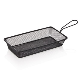 serving frying basket stainless steel | 280 mm x 160 mm H 50 mm | black product photo