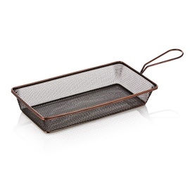 serving frying basket stainless steel | 280 mm x 160 mm H 50 mm | copper coloured product photo