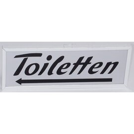 Information sign hanging • toilets left rectangular 290 mm x 100 mm product photo