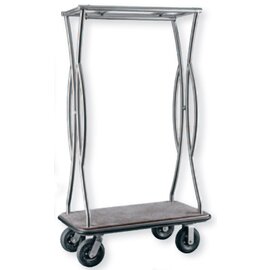 luggage trolley stainless steel grey silver coloured | wheel Ø 200 mm  H 1800 mm product photo