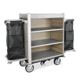 housekeeping cart HEIDI incl. 2 black laundry bags | 1910 mm x 640 mm H 1390 mm product photo