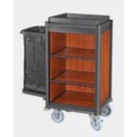 housekeeping cart black edge profiles|dark wood look | 1 laundry bag product photo