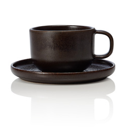 coffee cup with saucer ONE METALLIC BROWN stoneware 220 ml product photo
