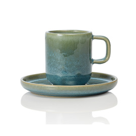 espresso cup with saucer ONE MYRTLE GREEN stoneware 90 ml product photo