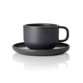 coffee cup with saucer ONE MIDNIGHT stoneware 220 ml product photo