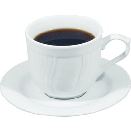 cup ROSENGARTEN with handle 200 ml porcelain white with relief with saucer  H 70 mm product photo