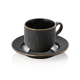 Coffee cup with saucer MAYA KURO | porcelain black | 240 ml Ø 85 mm H 70 mm product photo
