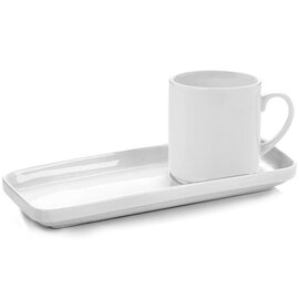 mug SYSTEM 2000 with handle 290 ml porcelain white with set plate  H 88 mm product photo
